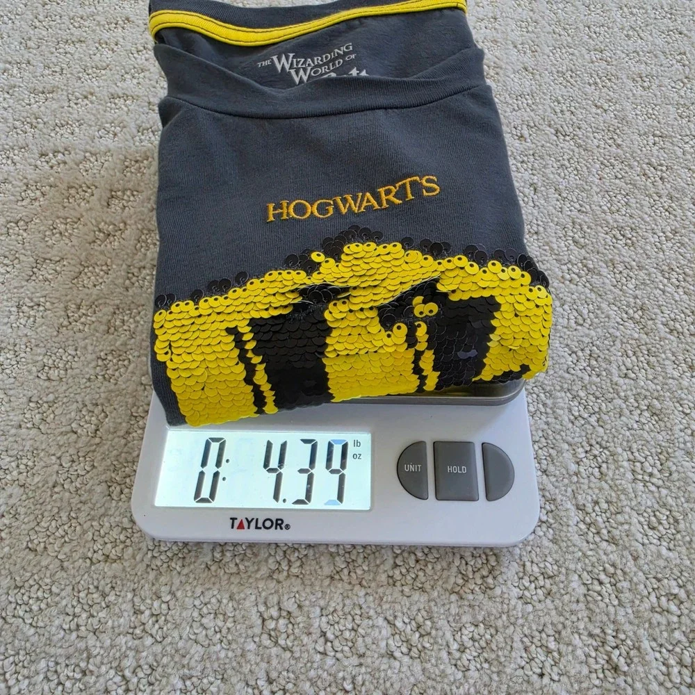 Harry Potter Hufflepuff Flip Sequin Shirt Universal Studios kids size Small